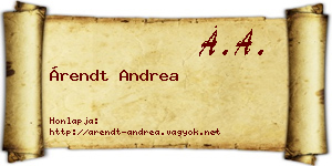 Árendt Andrea névjegykártya