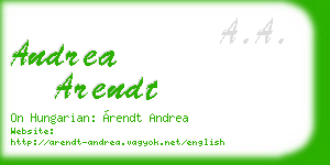 andrea arendt business card